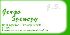 gergo szenczy business card